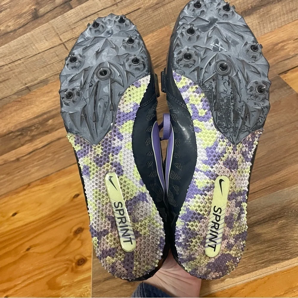 Nike Zoom Rival Sprint Racing Track Shoes Womens size 11 black purple